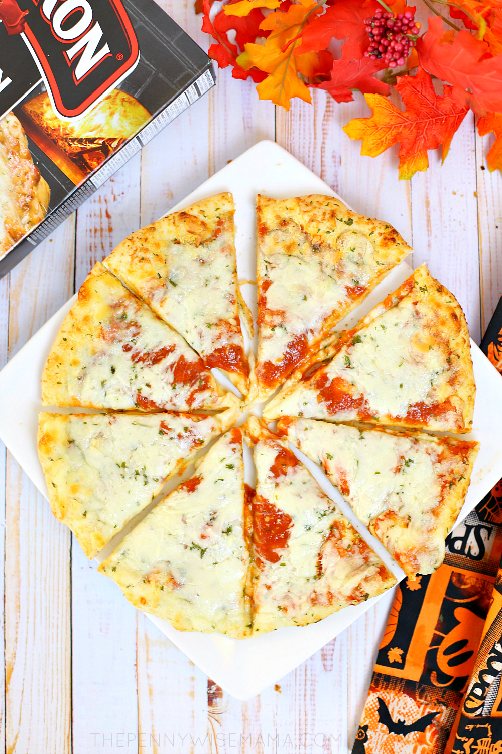 Red Baron Brick Oven Cheese Trio Pizza - A Quick & Easy Halloween Dinner